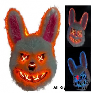 MASCARA CONEJO MALO LUMINOSO LED NEON X 1